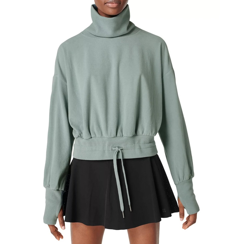 Sweaty Betty Melody Luxe Fleece Funnel Neck Cropped Pullover‎ Women 6 Athleisure